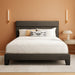 Queen Platform Bed Frame with Upholstered Fabric Headboard, Mattress Foundation with Strong Wooden Slats Support, No Box Spring Needed, Grey
