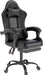 Gaming Chair with Headrest and Footrest for Home Office, Black