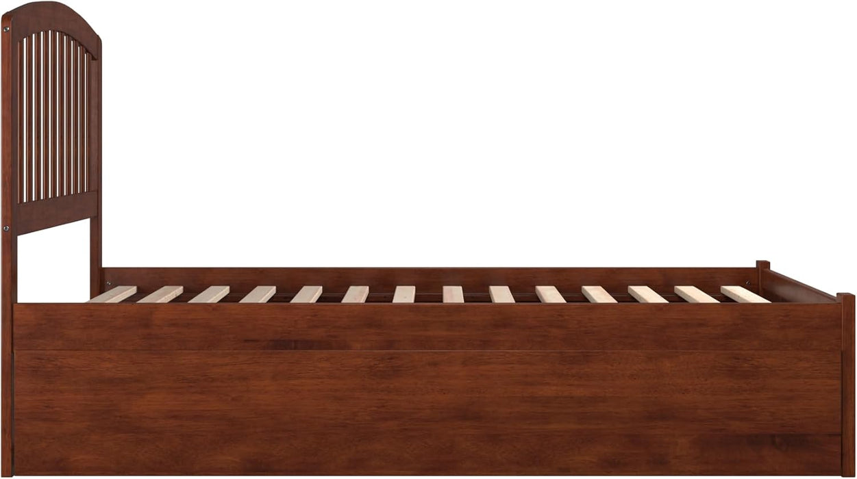 , Richmond Full Platform Bed with Footboard & Full Trundle, Walnut