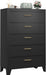 Metal Dresser Black Tall Dresser for Bedroom, 53.54" H 5 Drawers Dresser, Closet Dressers & Chests of Drawers for Hallway