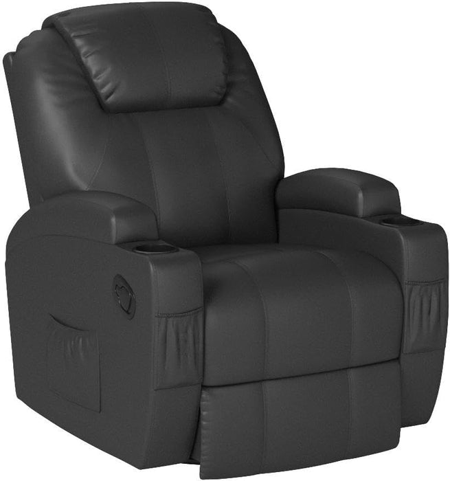 Leather Rocking Recliner with Massage and Heat