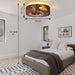 20'' Flush Mount Caged Ceiling Fan with Light, Wooden Low Profile Ceiling Fan with Light and Remote, 6 Speed and Reversible, Farmhouse Bladeless Fan Lights for Bedroom, Kitchen