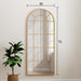Arched Full Length Mirror 71"X30" Gold Windowpane Floor Mirror