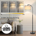 Modern Floor Lamp for Living Room, Arc Floor Lamp with Adjustable Hanging Shade, Black Light with Pedal Switch for Bedroom Study Room, 9W 3000K LED Bulb Included