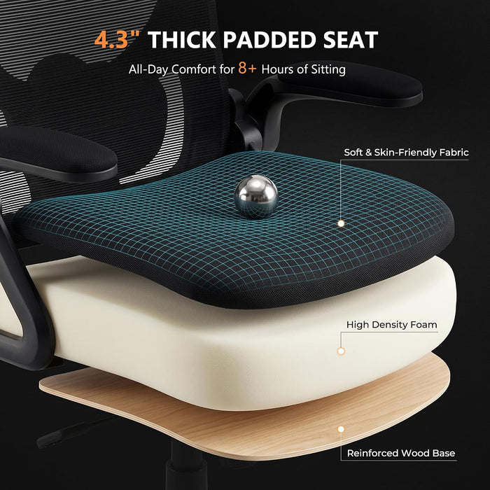 Ergonomic Home Office Chair, Mesh Computer Desk Chair, Black