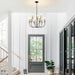 Black Gold Nine Light Candle Chandelier DiningRoom