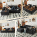 NinetySixInch Configurable Modular Sectional Sofa Memory Foam