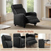 2-Seat Reclining Chair Leather Recliner Sofa Modern Chaise Couch Lounger Sofa for Living Room Home Theater Black