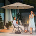 9FT Outdoor Patio Umbrella with Solar Lights, LED Lighted Pool Umbrella with Tilt and Crank, Outdoor Table Umbrellas for Deck, Yard & Market (Beige)