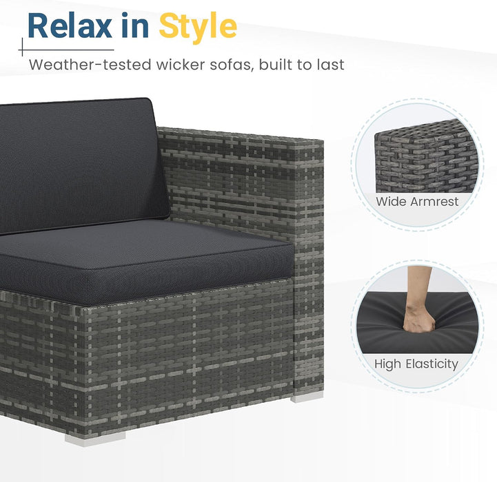 Outdoor Patio Furniture Set, All Weather Patio Sectional Sofa