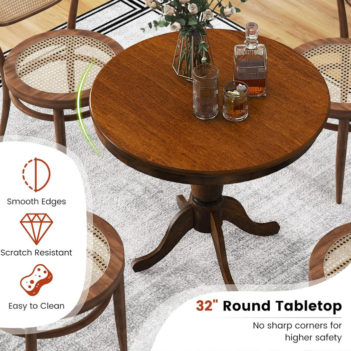 DarkWalnut Round Dining Table 32InchDiameter ProFinish