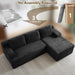 NinetySixInch Cloud Corduroy Modular Sectional Sofa Black