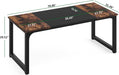 70.8 Inch X-Large Executive Computer Office Desk, Brown+Black