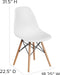 Elon Series Plastic Modern Dining Chair with Wooden Legs, Mid-Century Modern Accent Chair for Dining Rooms and Offices, White