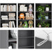 6-Tier Open Bookcase and Bookshelf, Freestanding Display Storage Shelves Tall Bookcase for Bedroom, Living Room and Office, Dark Gray