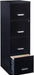 Black Metal Letter File Cabinet, 18" Deep, 4 Drawers