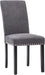 Dining Chair Upholstered Fabric Dining Chairs with Copper Nails,Set of 2,Grey