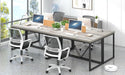 Modern Home Office Desk, Industrial Vintage Computer Desk, Rustic Wood and Metal Study Writing Table, Simple Work Gaming PC Desks for Bedroom Living Room, Light Grey 53 Inch