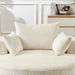 55 Inch Beige Chenille Accent Armchair Upholstered
