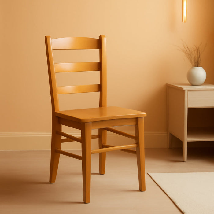 Wood Ladder Back Chair, Light Oak, 2 Pieces (34232), FURNITURE