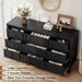 9 Drawer Dresser Black, 62" Wide Wooden Chest with Anti-Tip Structure