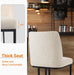 Counter Height Bar Stools Set of 4, 24 Inch Seat Height Bar Chairs for Kitchen Island, Linen Fabric Upholstered Barstools with Metal Feet for Dining Room, Beige