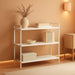 Jamestown Wide 3 Shelf Open Storage Bookshelf Scandinavian White and White Metal