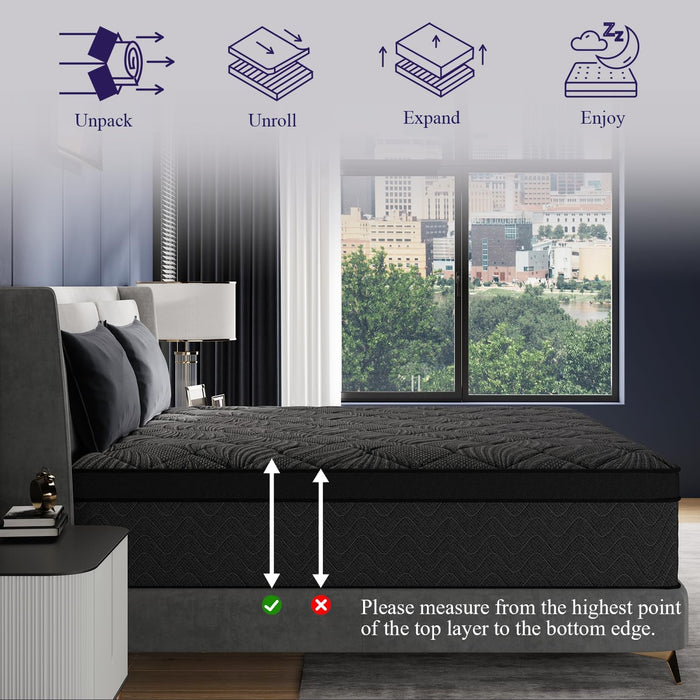 Upgraded Luxury 12 Inch Hybrid Twin Size Mattress in a Box, Medium Firm