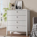 White 4 Drawer Dresser, Modern Chest of Drawers for Bedroom, Wood Fluted Dresser Organizer with Deep Drawers for Clothes, Nightstand for Bedroom, Hallway, Living Room, Entryway