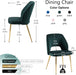 Modern Dining Chair Set of 4, Forest Green Velvet Fabric Upholstered Accent Chairs with Golden Metal Legs, round Back Side Chairs for Kitchen Living Room Bedroom