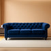 Modern Blue Velvet Chesterfield Loveseat
