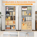 SeventyOneInch Metal Pantry Cabinet White Shelves UltraDurable