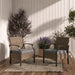 Outdoor Chairs Set of 2, Wicker Patio Seating with Olefin Cushion for Front Porch Small Balcony outside (Grey)