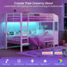 Twin Over Twin Metal Bunk Bed IntegratedStorageDrawers