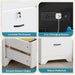 59” Office Desk with Lockable Drawers, Modern Computer Desk with File Drawer, Charging Station & Drop-Front Keyboard Drawer, Executive Desk with Storage Cabinet for Home Office & Studio, White