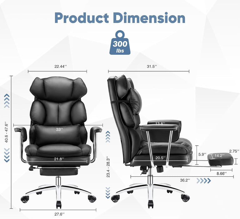 Ergonomic Home Office Desk Chair, Executive Chair, PU Leather