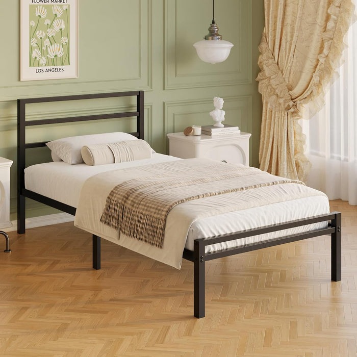 12 Inch Twin Bed Frame with Headboard and Footboard