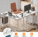 White FiftyNineInch L Shaped Desk With PowerOutlets