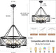 21.65" Black Chandelier, 6-Light Modern Farmhouse Dining Room Chandelier, Industrial Metal Cage Chandelier Hanging Light Fixture for Kitchen Island, Foyer, Entryway, Staircase, Living Room