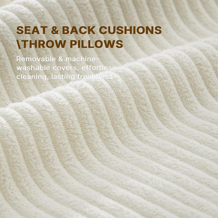 Beige 65-Inch Sleeper Sofa Bed, 2-in-1 Convertible