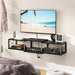 Floating TV Stand with Power Outlet,Wall-Mounted Floating Stand for Tvs up to 55",Metal Wall Entertainment Center,Wall Mounted TV Shelf with Storage for Living Room Bedroom,Black UWST011B