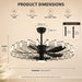 43-Inch Cage Ceiling Fan with Lights, Black Chandelier Style