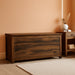 Executive Rustic Brown Storage Bench Double Hinges