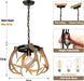 Rustic Antler Chandelier, Adjustable Height Farmhouse Chandeliers with Resin 4 Antlers and Retro Metal Wagon Wheel Chandelier Vintage Style for Dining Room, Kitchen, Hallway, Entryway