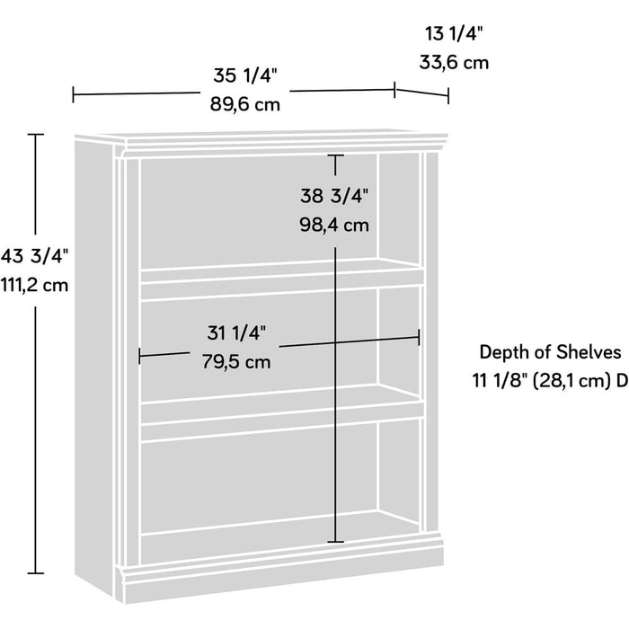 3 Tier Book Shelf Wooden Bookcase Multipurpose Bookshelf for Home Office, Living Room, in Glacier Oak