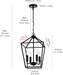 Farmhouse Chandelier Black Openwork Cage Four Light