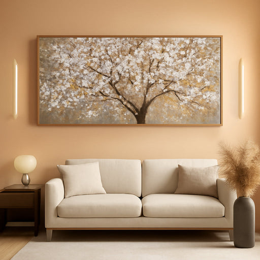 Wall Art Gold Nature Tree of Life Abstract Canvas Painting Picture Modern Wall Art Print Landscape Artwork Framed for Living Room Bedroom Bathroom Office Home Decor 24" X 48"Painting