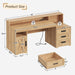 65" Farmhouse Computer Desk with Drawers and Printer Stand for Home Office