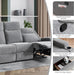 75'' Manual Reclining Sofa with Storage Drawer, 3 Seat Wall Hugger Recliner Couch with Cup Holders, Side Pockets, Chenille Fabric, Compact 3-Person Recliner for RV, Living Room, Apartment (Grey)