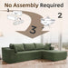 Green 106Inch Modular Sectional Sofa Luxurious Living
